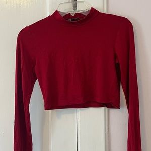 Red turtleneck crop top FOREVER 21